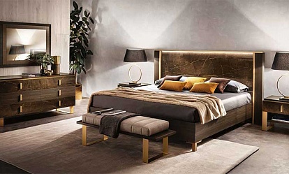 Schlafzimmer Essenza Braun Gold mit Marmoreffekt