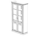 Bücherschrank 2-türig mit Glas/Holztüren