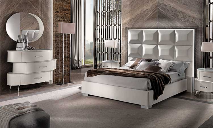 Schlafzimmer Movida Luxury Weiß Silber