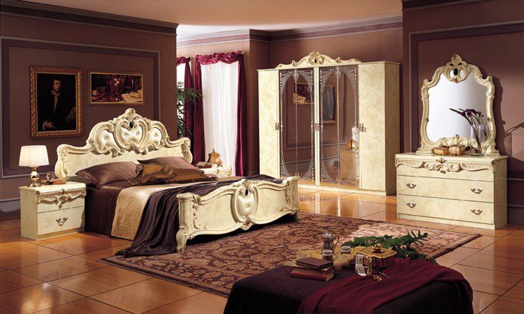 Schlafzimmer Barocco Beige Hochglanz