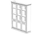 Bücherschrank 3-türig mit Glas/Holztüren