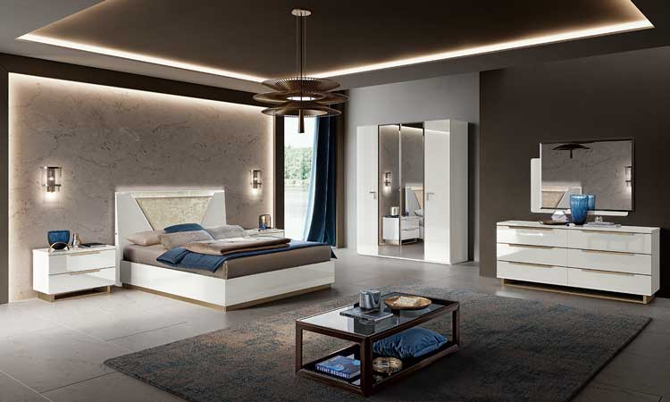 Schlafzimmer Smart Modum Weiß Hochglanz